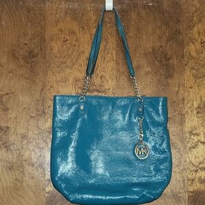 Michael Kors Leather Bag with Gold Accents